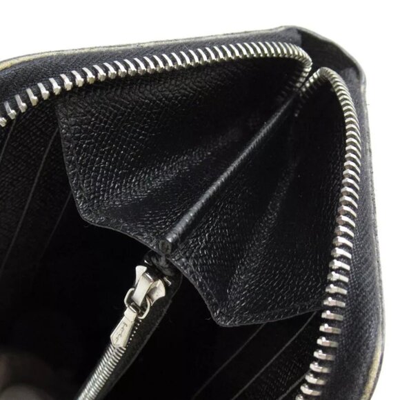 Auth BVLGARI Zip Around long wallet black leather - Picture 5 of 10
